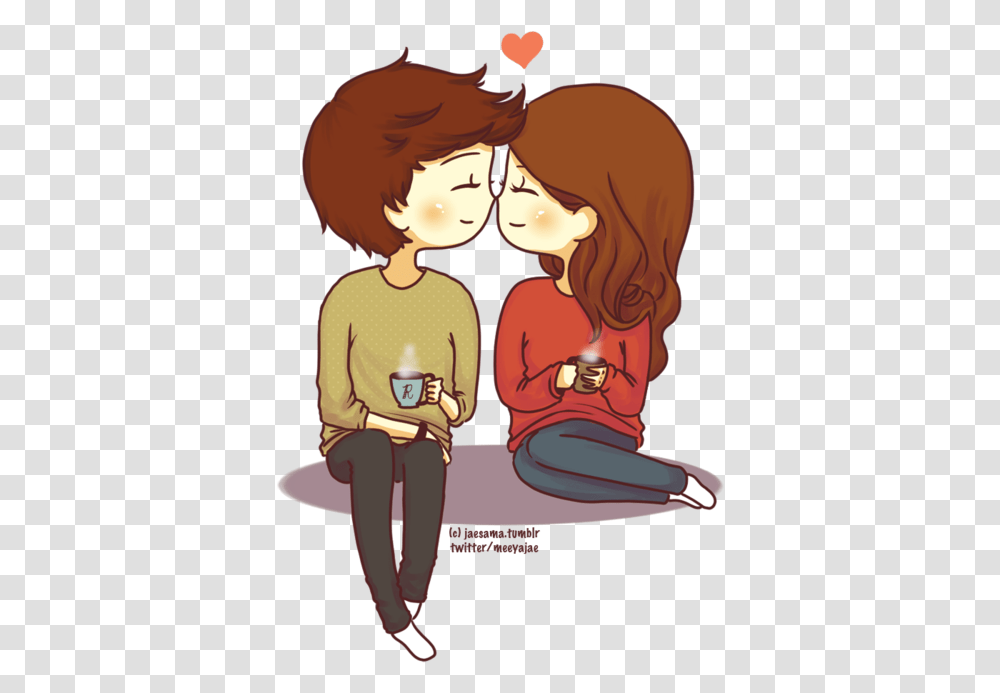Drawing Couples Two Couple Drinking Coffee Cartoon, Person, Kneeling, Sitting, Video Gaming Transparent Png