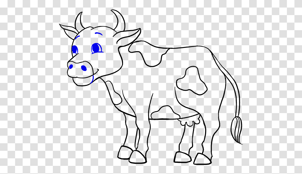 Drawing Cow Sketch For Free Download On Mbtskoudsalg Drawing Picture Of Cow, Outdoors, Animal, Nature Transparent Png