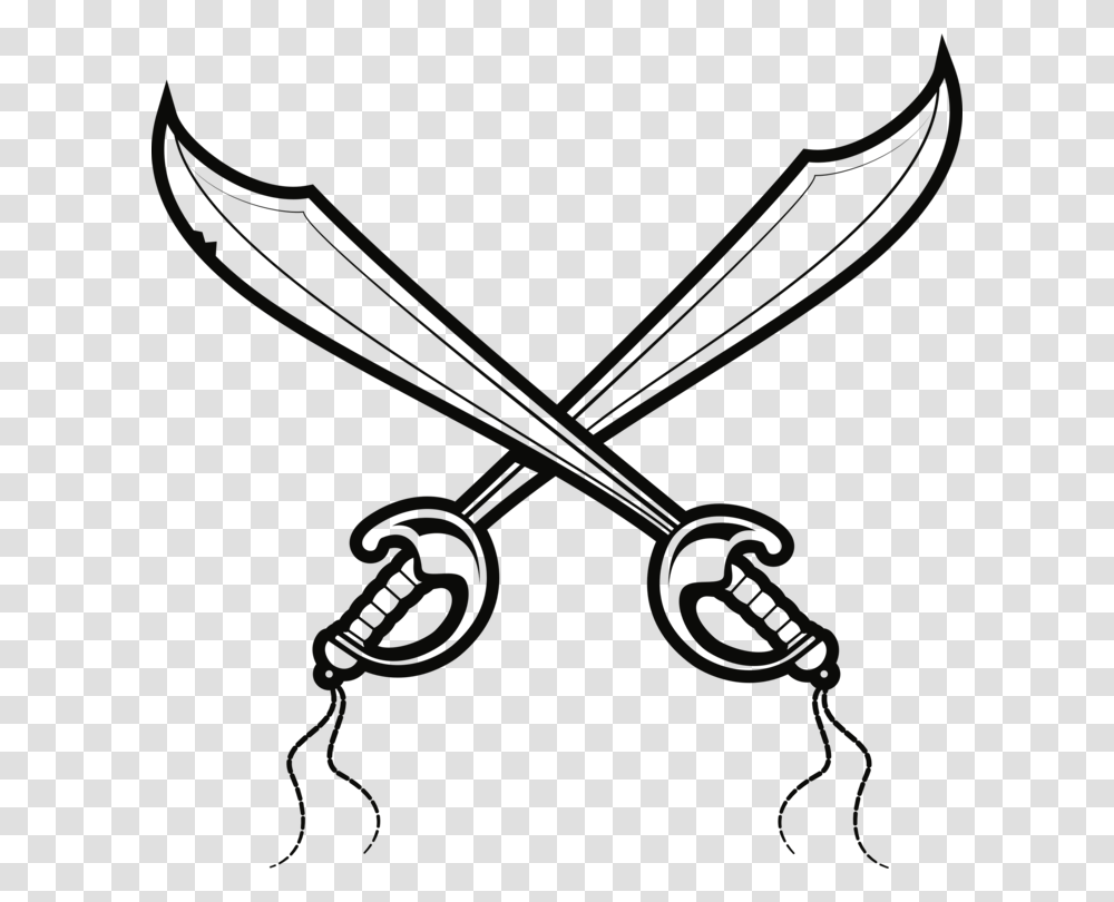 Drawing Cutlass Pirate Sword Sabre, Weapon, Weaponry, Blade, Gun Transparent Png