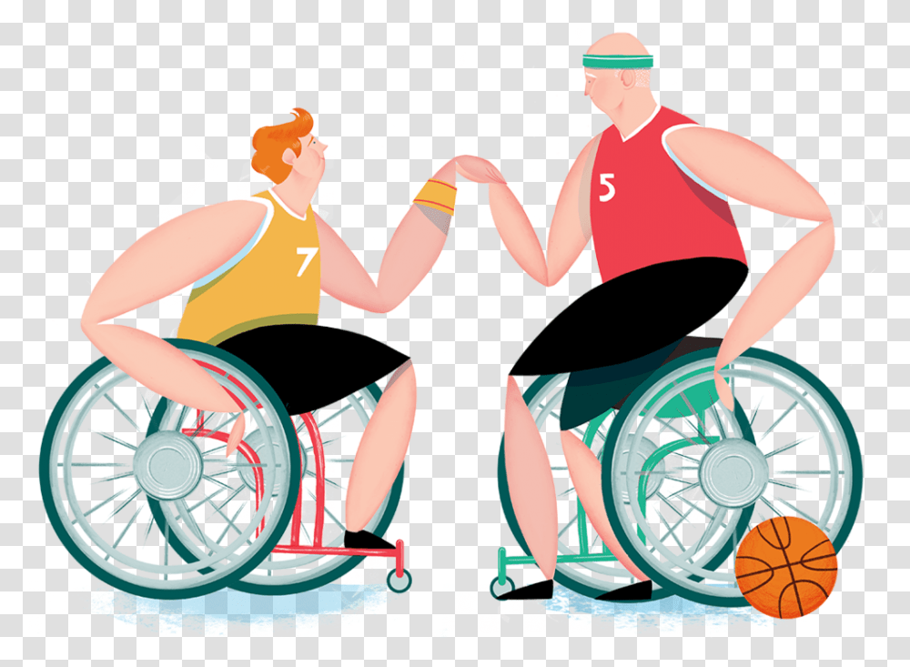 Drawing Disability Wheelchair People In Wheelchairs Playing Basketball Clip Art, Furniture, Person, Hand, Kart Transparent Png