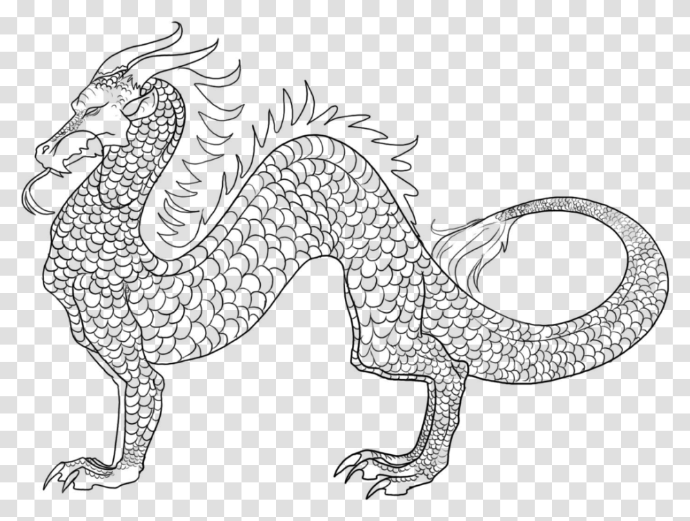 Drawing Dragon Japanese Dragon Drawing Easy, Gray, World Of Warcraft Transparent Png