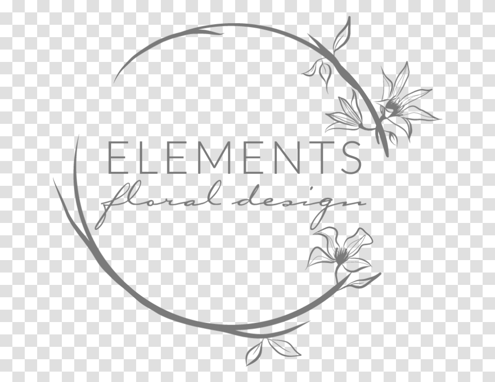 Drawing Elements Wedding Black And White Flower Circle, Calligraphy, Handwriting, Label Transparent Png