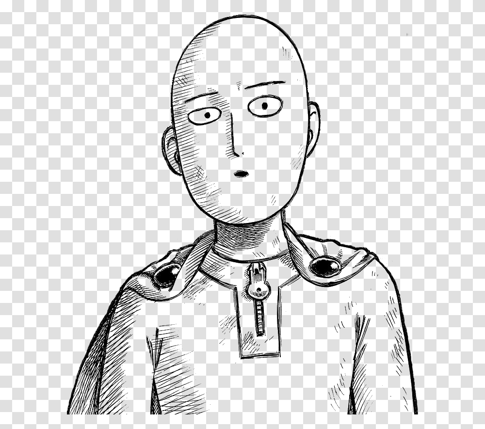 Drawing Face One Punch Man Simple Drawing, Sketch, Doodle, Portrait Transparent Png