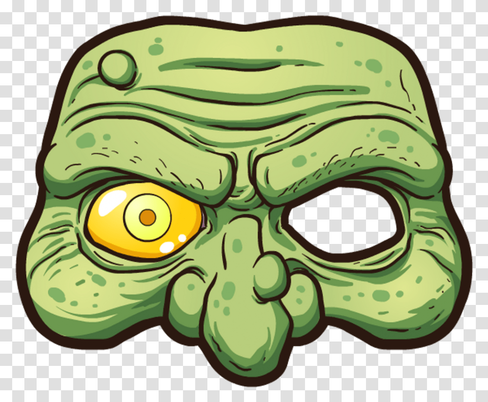Drawing Fear Mask Zombie Mask, Green, Alien, Plant, Head Transparent Png