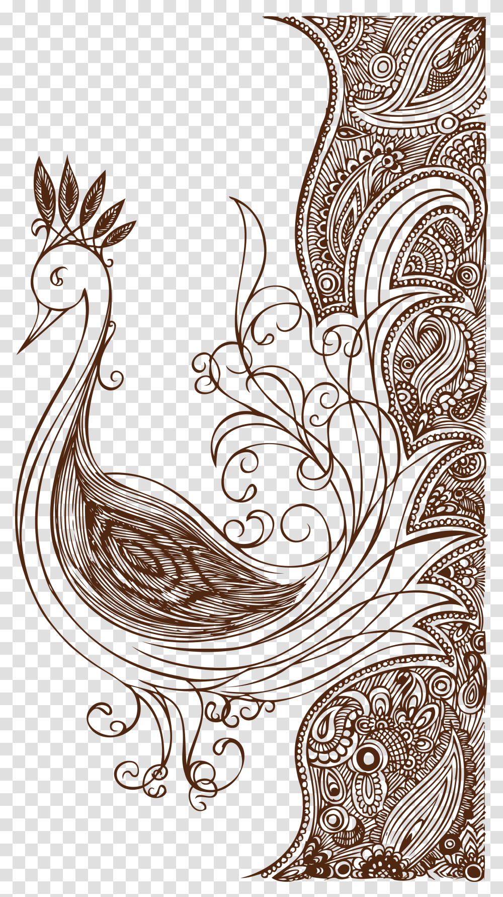 Drawing Floral Design Flower Peacock Design Drawing, Pattern, Doodle Transparent Png