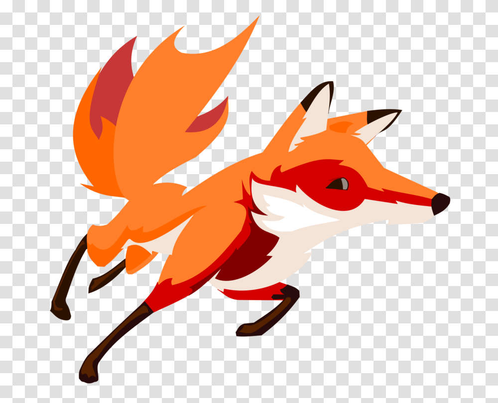 Drawing Fox Running Art, Leaf, Plant, Animal, Dragon Transparent Png