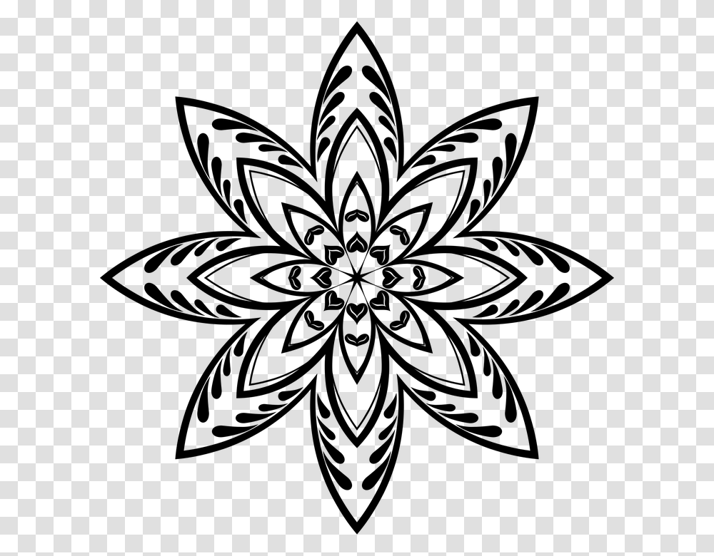 Drawing Geometric Star Clipart Free Geometric Pattern Drawing Flowers, Gray, World Of Warcraft Transparent Png