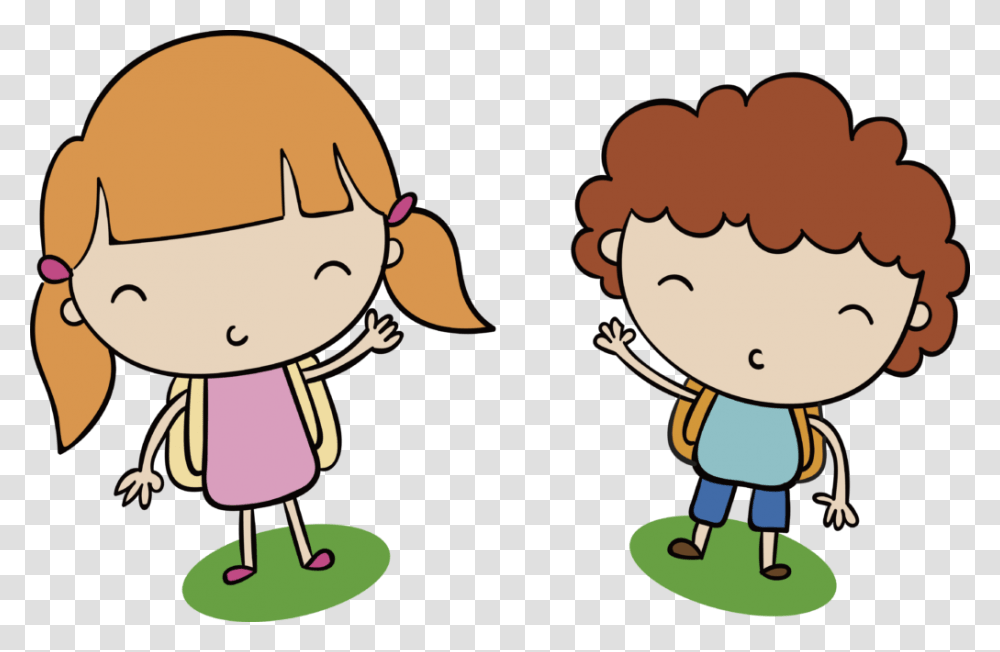Drawing Girl Boy Clipart Of A Winging, Plant, Outdoors, Meal, Food Transparent Png