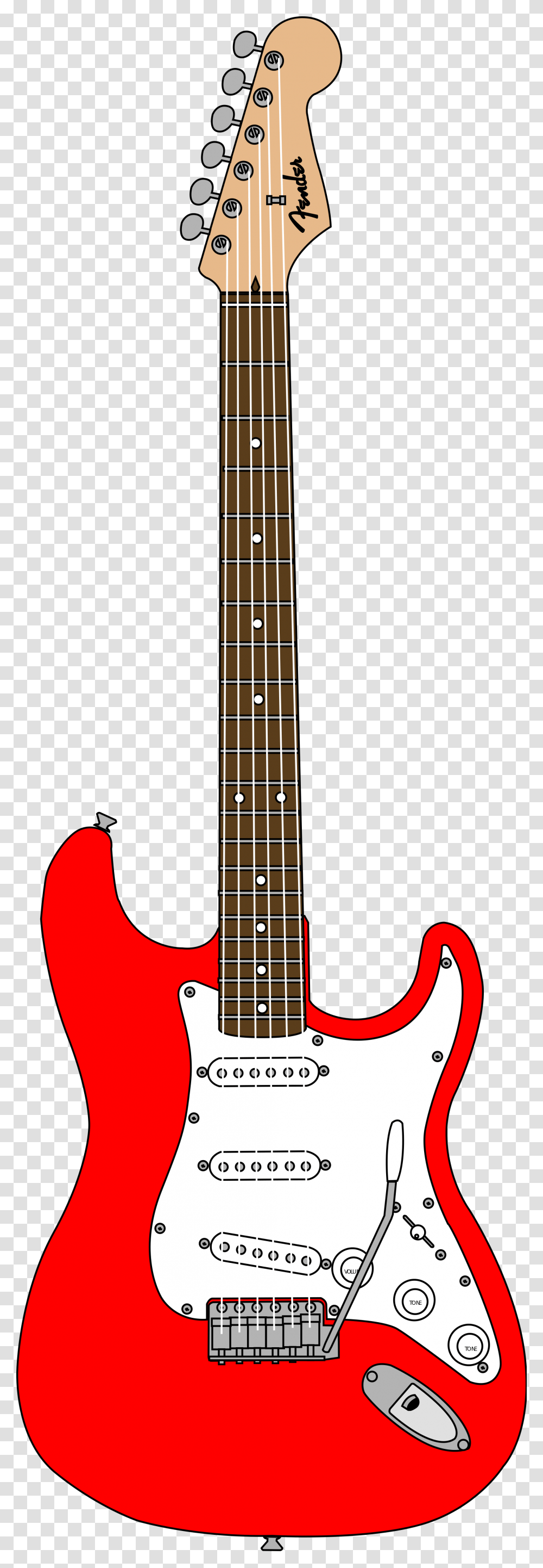 Drawing Guitar Red Red Fender Stratocaster, Electric Guitar, Leisure Activities, Musical Instrument, Bass Guitar Transparent Png