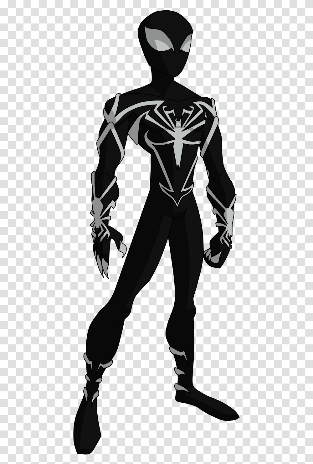 Drawing Guys Suit Clipart Free Download Spectacular Spiderman Black Suit, Person, Stencil, Ninja Transparent Png