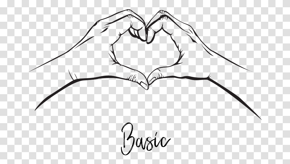 Drawing Hands Hand Heart Heart With Hands Drawing, Bow, Batman Logo Transparent Png