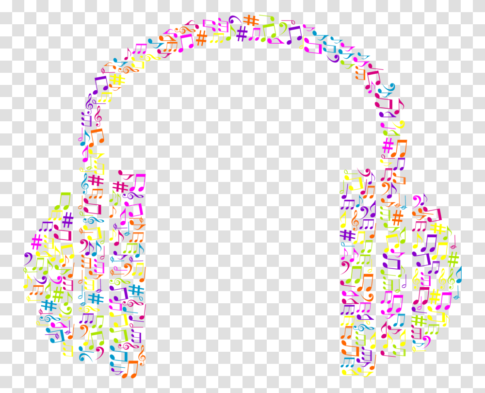 Drawing Headphones Music Note Clipart Background Colorful Music Notes Clipart, Number, Alphabet Transparent Png