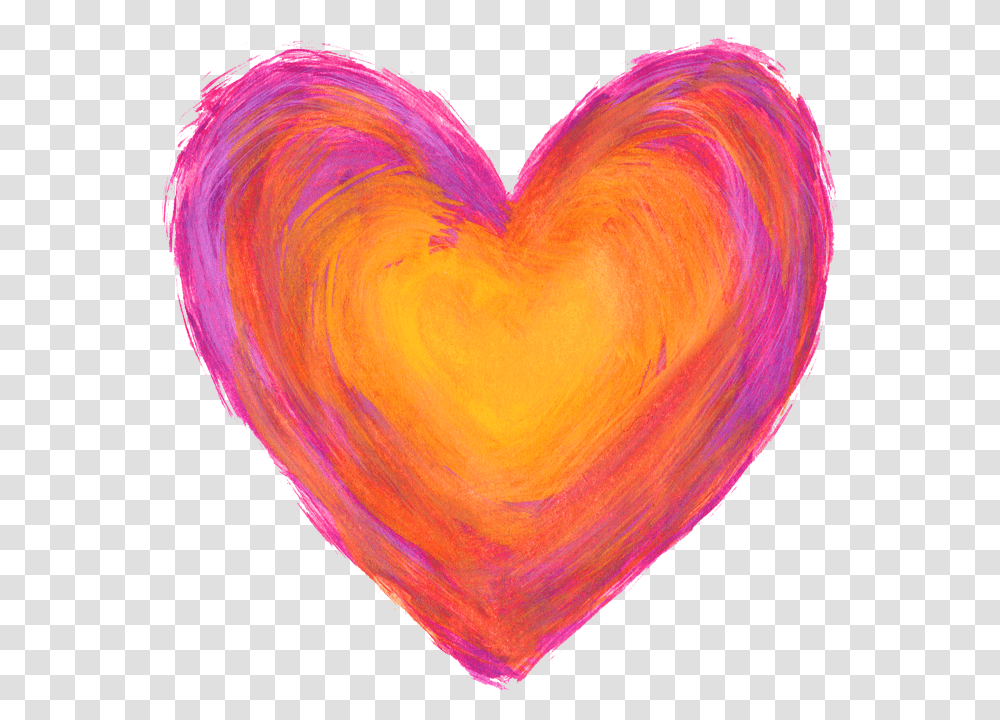 Drawing Heart Orange And Purple, Bird, Animal, Pattern, Ornament Transparent Png