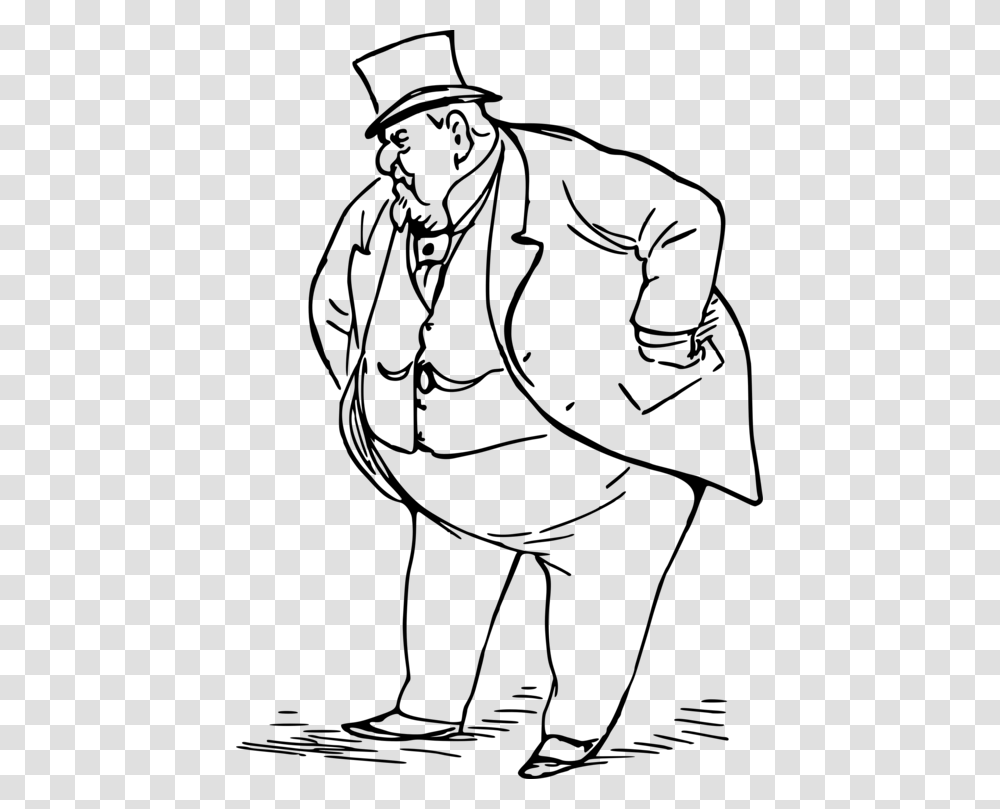 Drawing Human Black And White Coloring Book Free Commercial Fat Man Black And White Transparent Png