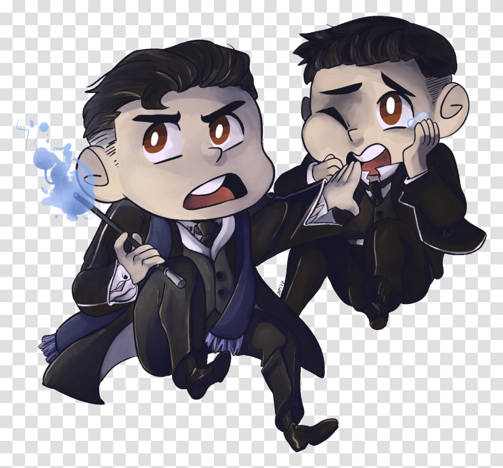 Drawing I Did Chibi Style Of Graves And Credence From Cartoon, Person, Comics, Book Transparent Png