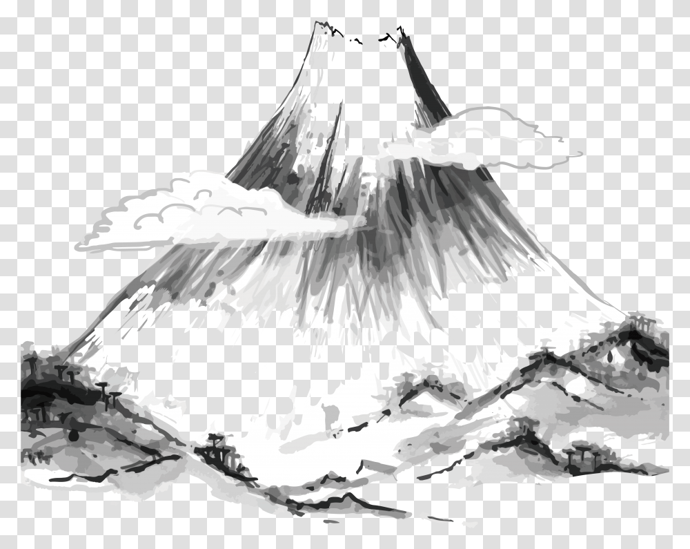 Drawing Japan Mountains Drawing Art Of Japan, Leisure Activities, Chandelier, Lamp, Outdoors Transparent Png