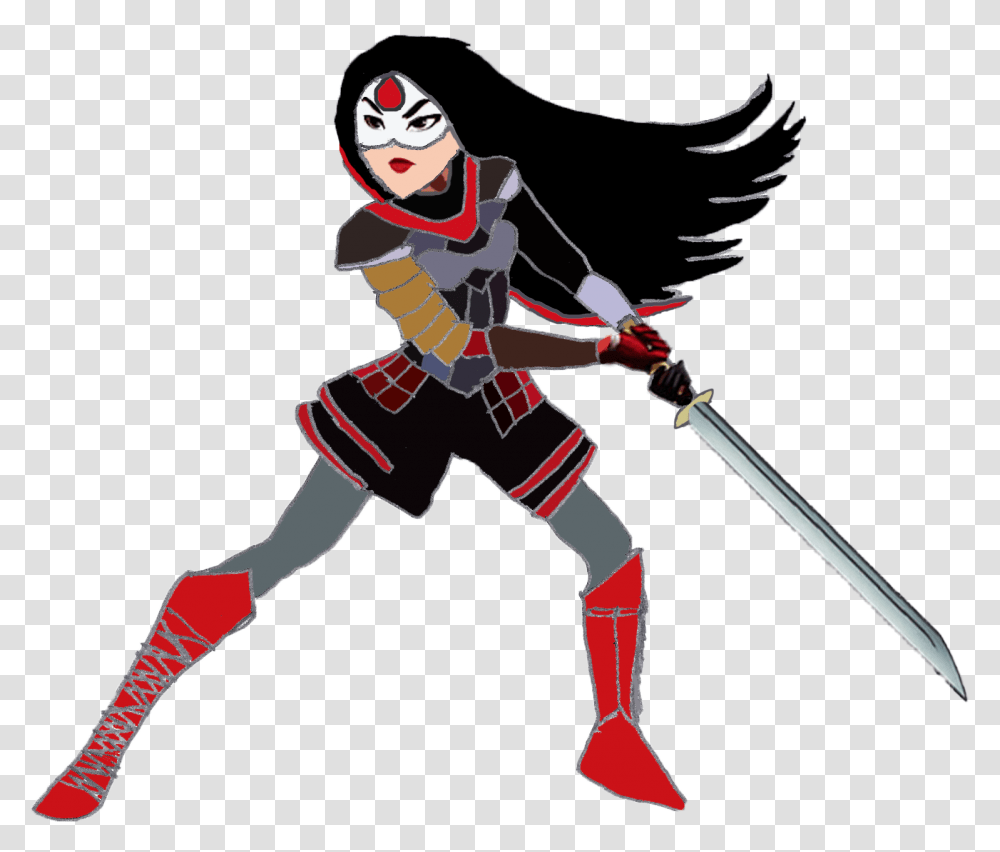 Drawing Katana Warrior Clipart Free Justice League Miss Katana, Person, Human, Bow, Knight Transparent Png