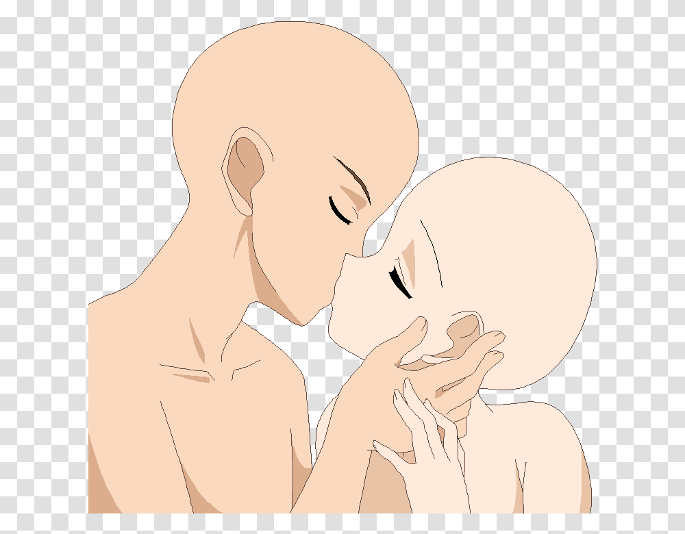 Drawing Kisses Boyfriend Huge Freebie Download For Anime People Kissing Base Head Newborn Baby Transparent Png Pngset Com
