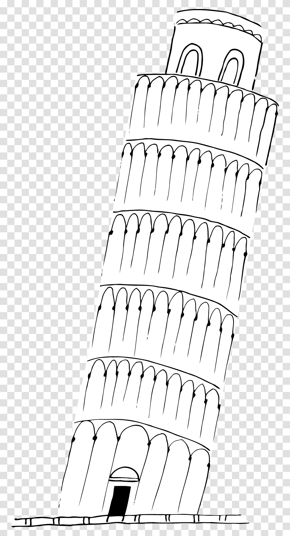 Drawing Line Art Monochrome Point Angle Leaning Tower Of Dibujo De Linea Inclinada, Architecture, Building, Pillar, Column Transparent Png
