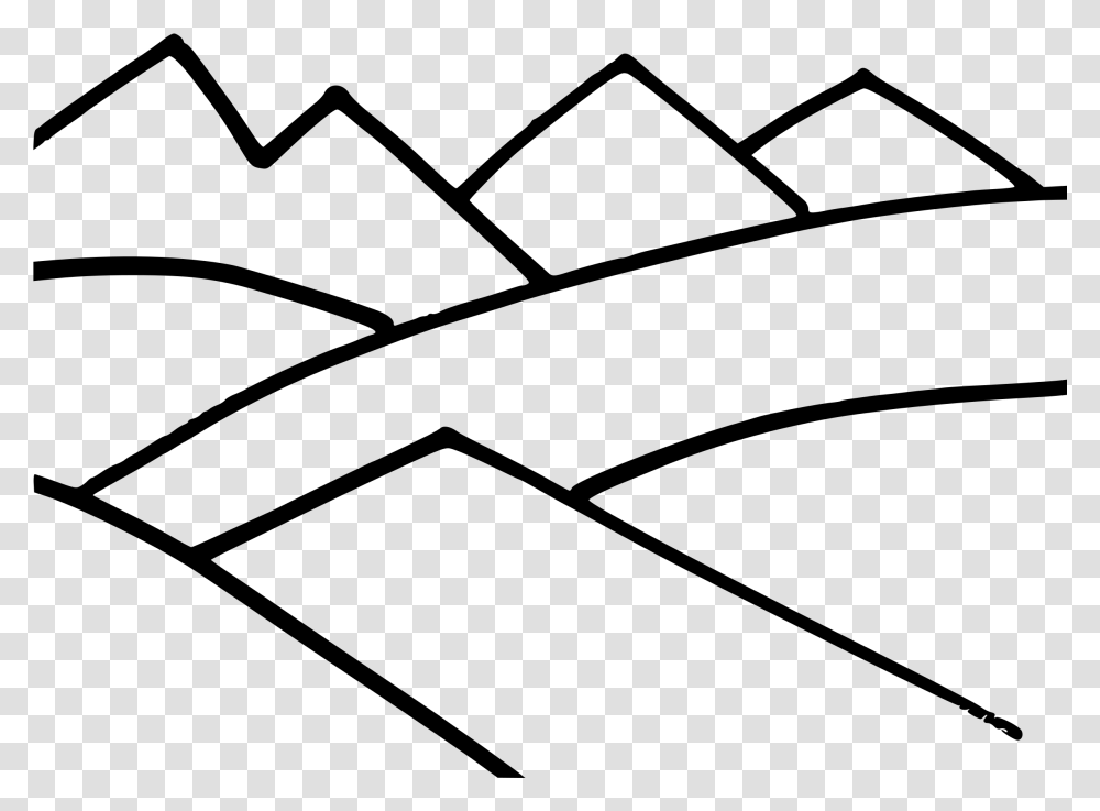 Drawing Line Art Mountain Computer Icons Silhouette Outlines Of Mountains, Gray, World Of Warcraft Transparent Png