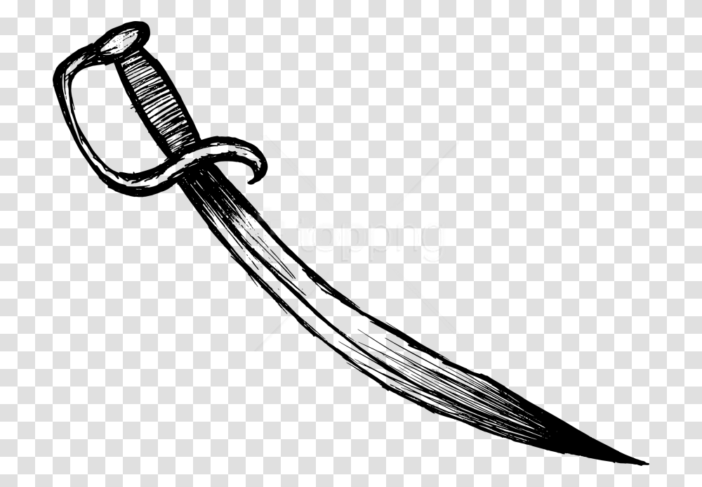 Drawing Line Sword Background 2 Swords Logo, Blade, Weapon, Weaponry, Plant Transparent Png
