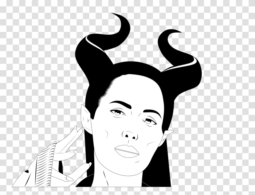Drawing Maleficent Horn Eye Computer Icons, Person, Human, Stencil, Face Transparent Png