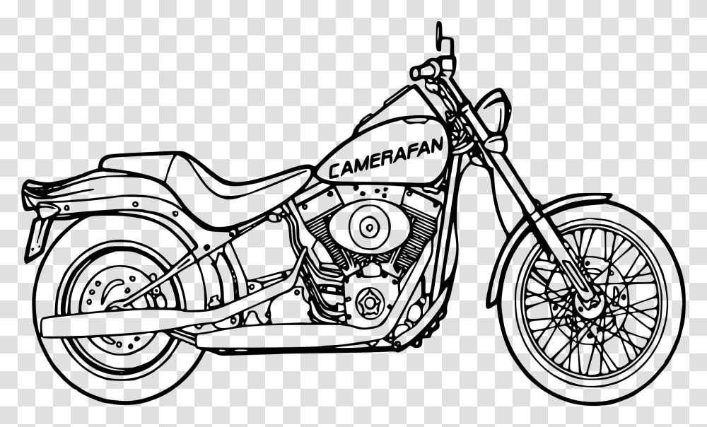 Drawing Motorcycle Kid Clipart Free Harley Davidson Motorcycle Clipart, Gray Transparent Png