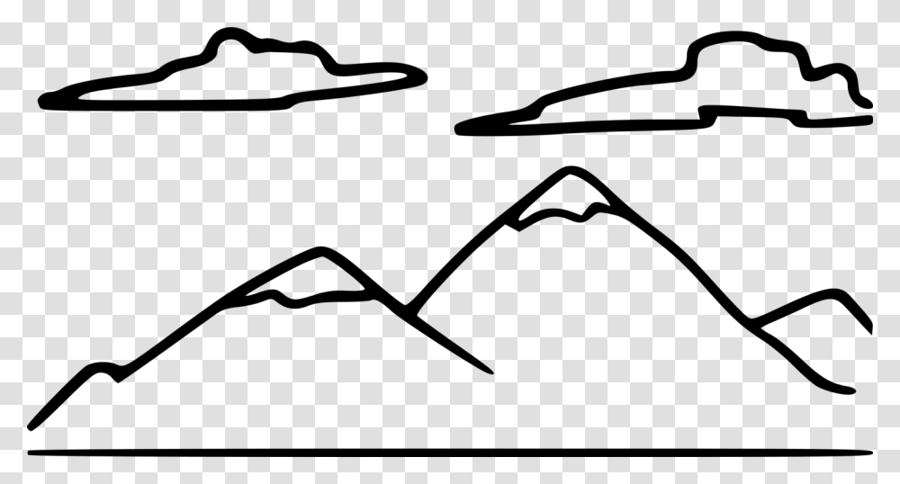 Drawing Mountain Black And White Diagram Computer, Gray, World Of Warcraft Transparent Png