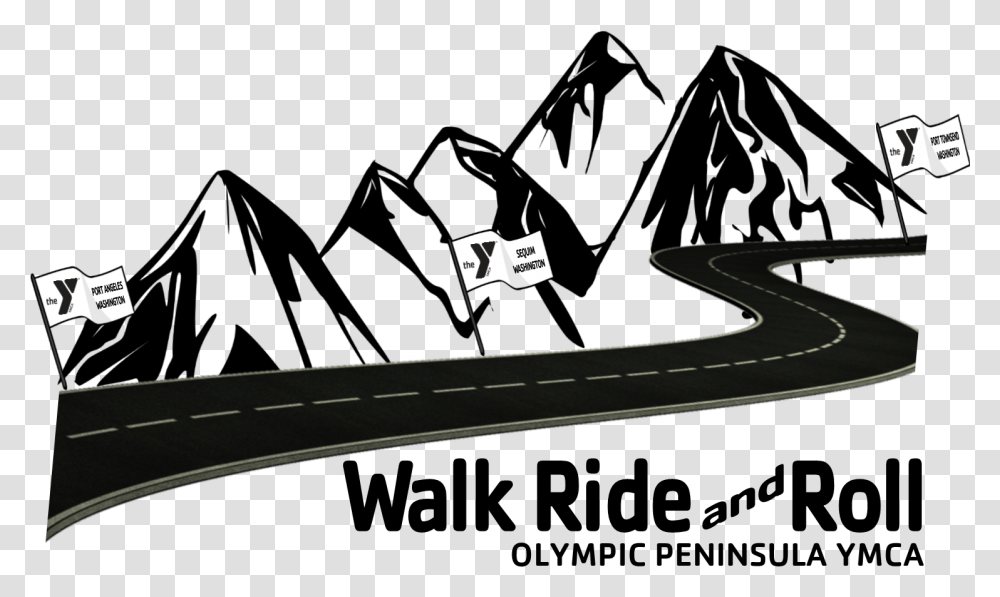 Drawing Mountain Clip Art Mountain Black And White, Road, Freeway, Tarmac, Highway Transparent Png