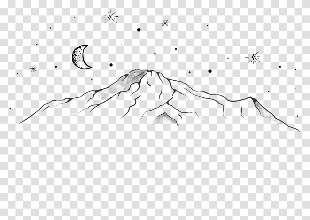 Drawing Mountain Sketch, Face, Hand, Silhouette, Art Transparent Png