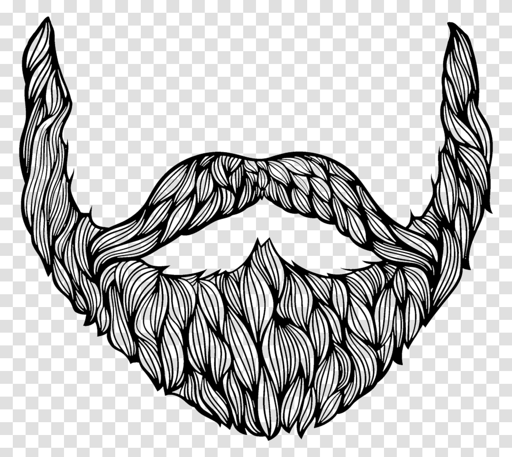 Drawing Mustaches Eyeliner Frames Illustrations Hd Beard Drawing, Bird, Skin, Face, Plant Transparent Png