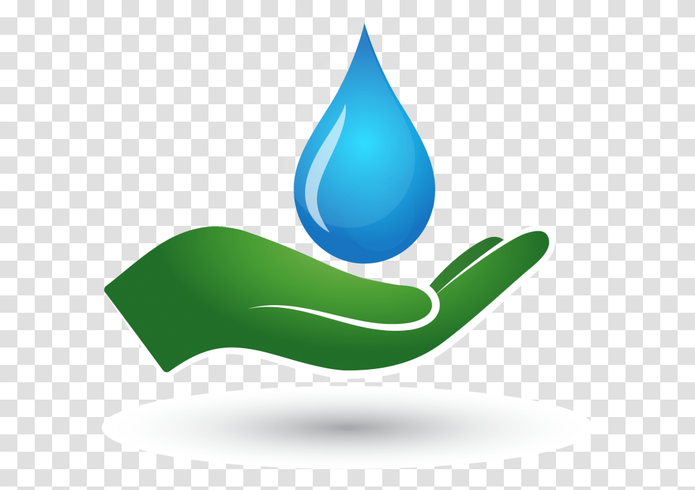Drawing Of A Green Hand Cupping A Blue Water Droplet Drop Of Water On Palm, Spoon, Cutlery, Lamp, Indoors Transparent Png