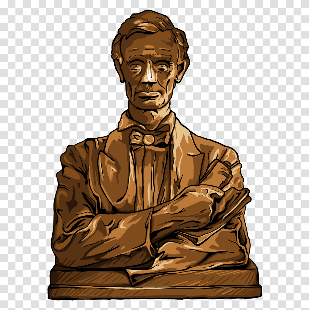 Drawing Of A Statue Of Abraham Lincoln Illustration, Person, Human, Worship Transparent Png