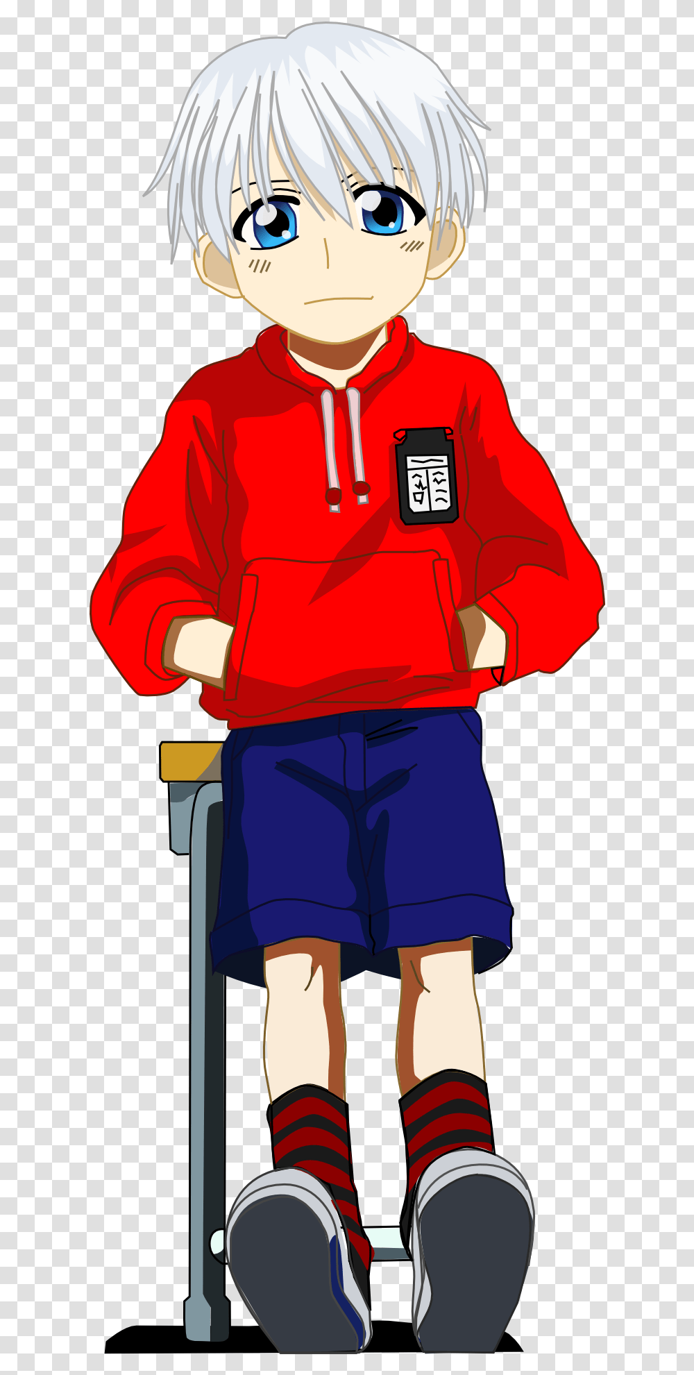 Drawing Of Anime Young Boy Free Image Anime Boy School, Clothing, Person, Coat, Shorts Transparent Png