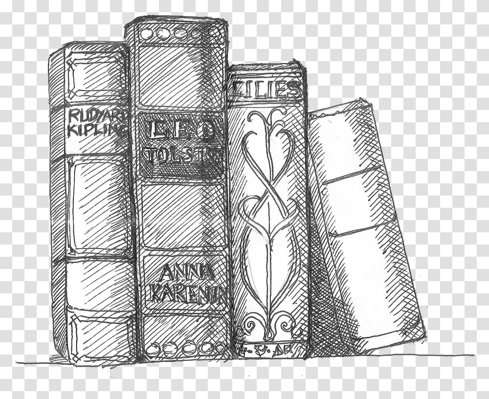 Drawing Of Books On A Shelf, Architecture, Building, Furniture Transparent Png