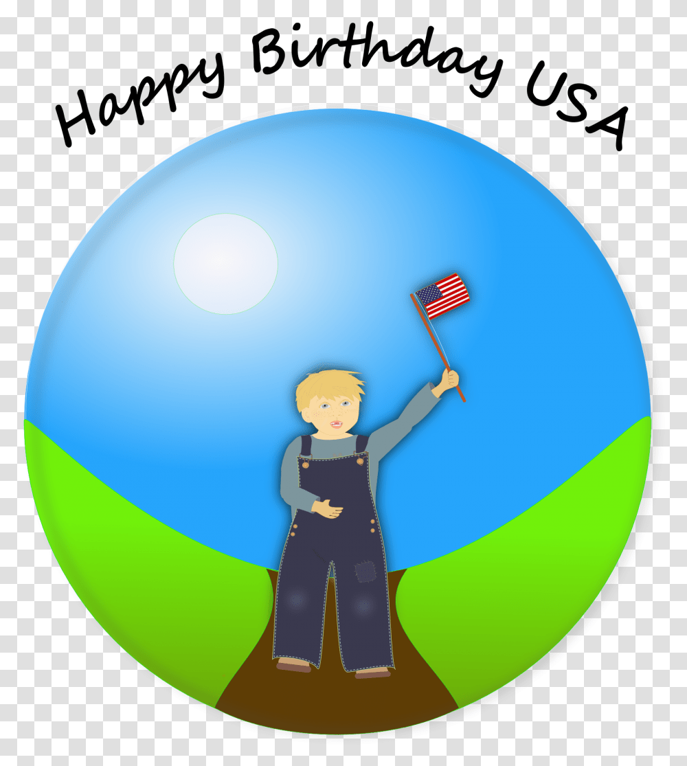 Drawing Of Boy With American Flag Circle, Sphere, Person, Human, Juggling Transparent Png