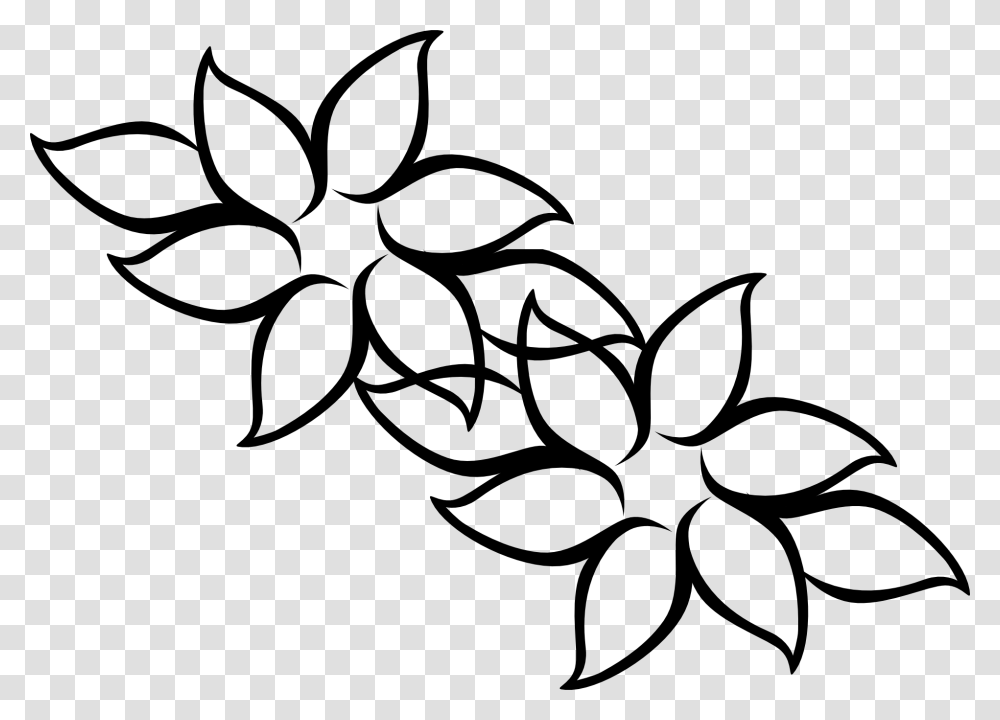 Drawing Of Flowers With Leaves, Floral Design, Pattern Transparent Png
