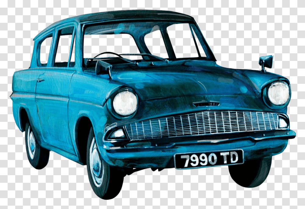 Drawing Of Flying Car Harry Potter Blue Car From Harry Potter, Tire, Wheel, Machine, Car Wheel Transparent Png