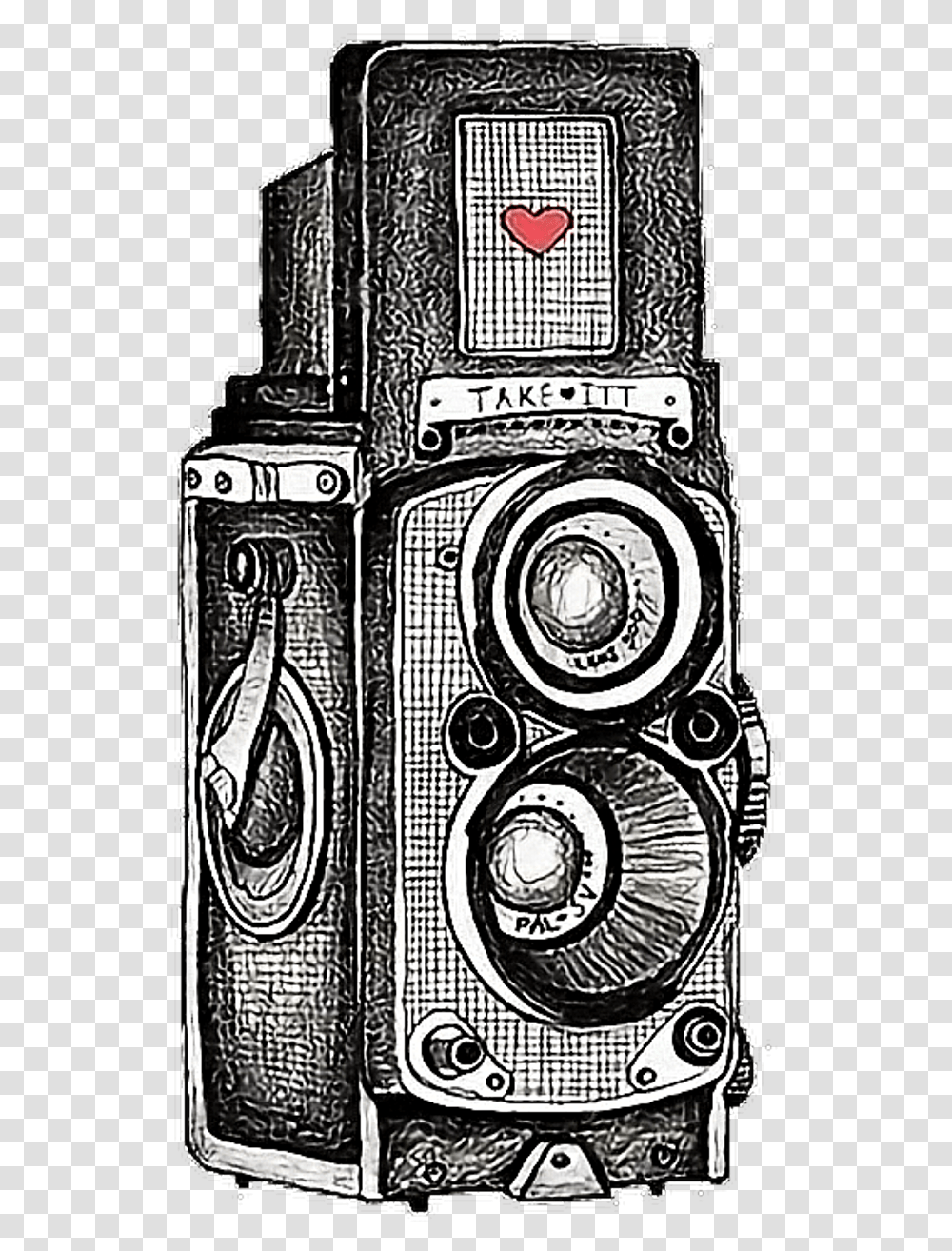 Drawing Of Retro Camera Download Drawing, Electronics, Digital Camera, Rotor Transparent Png