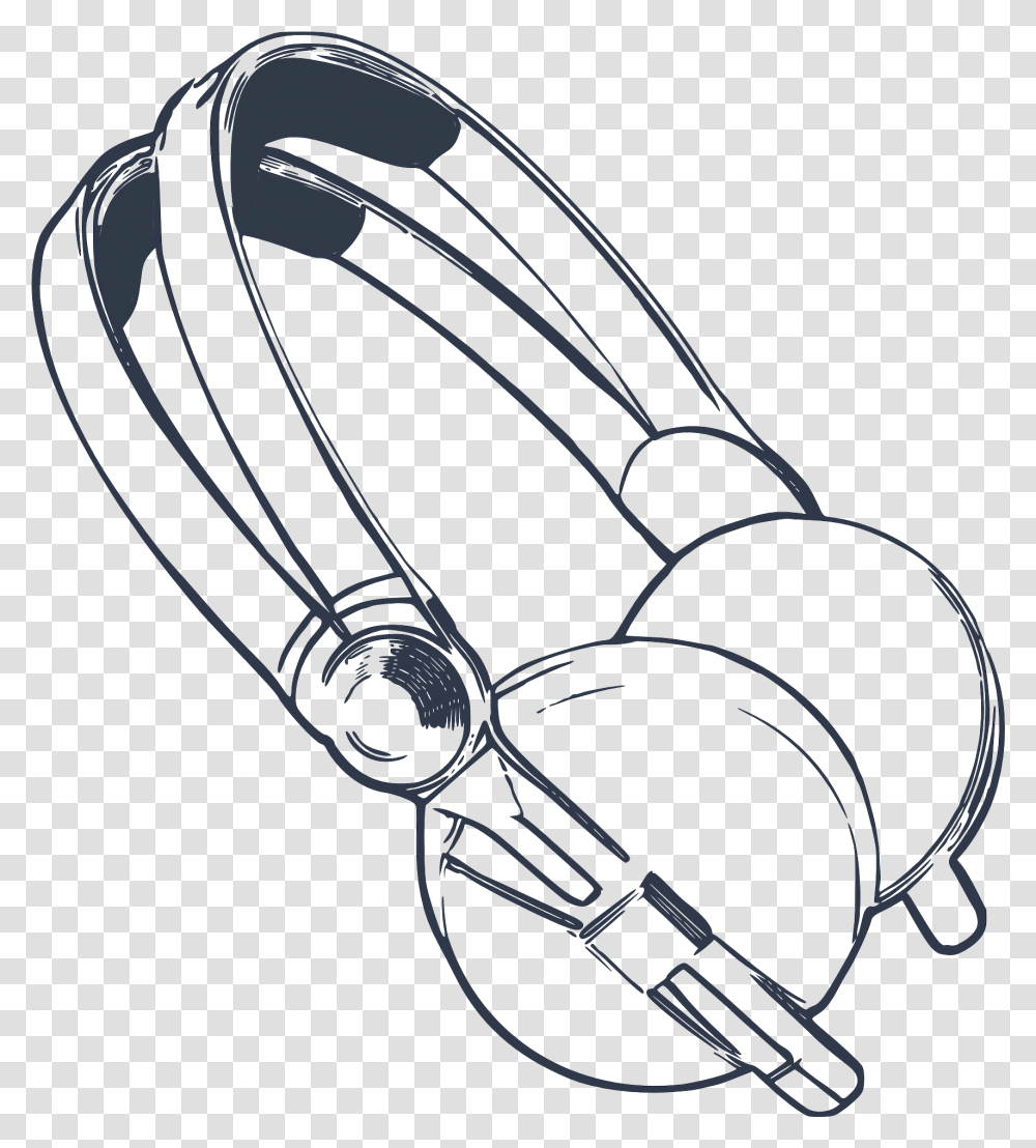 Drawing Of The Headphones Clipart Headphones Clip Art, Leash, Light Transparent Png