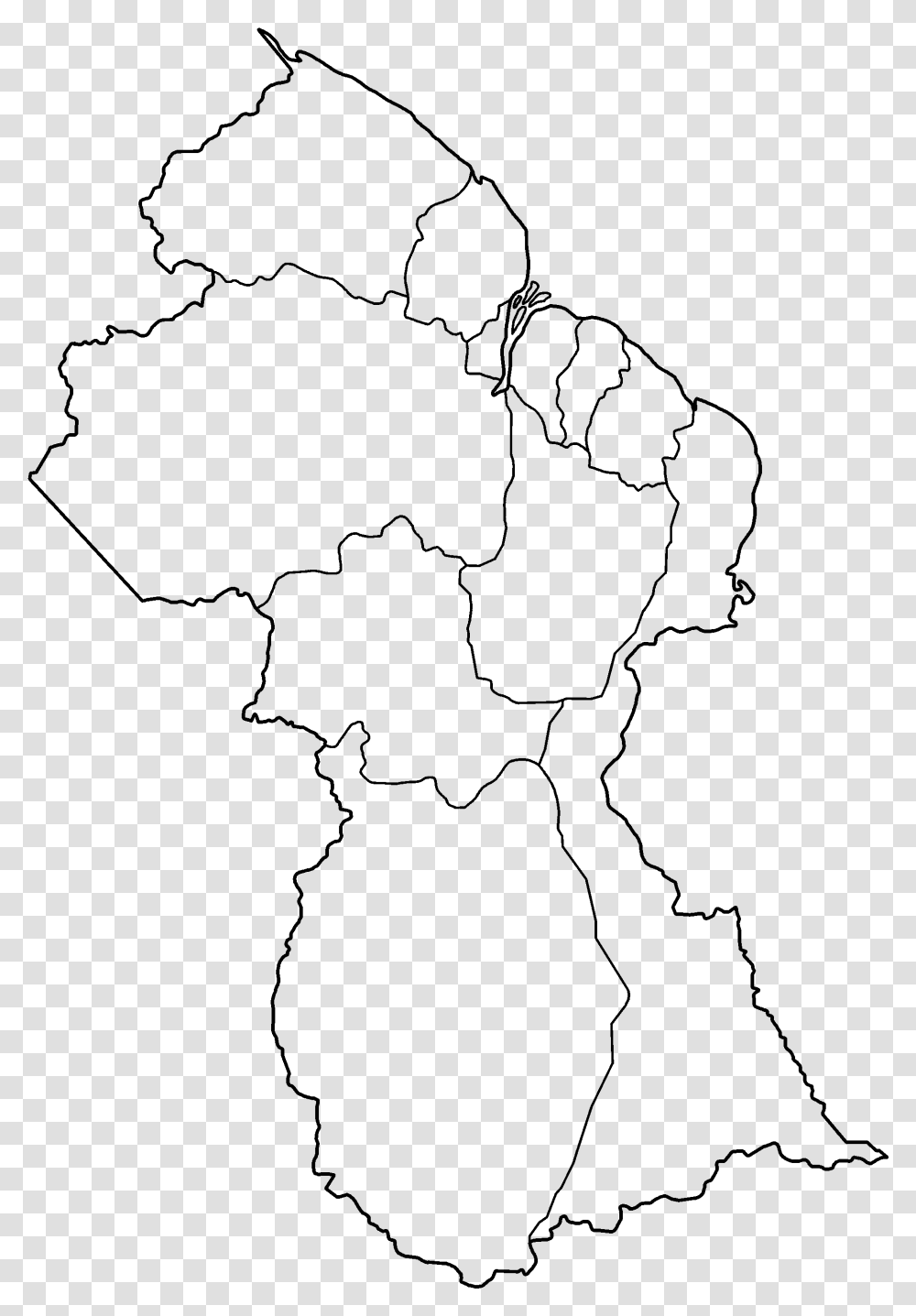 Drawing Of The Map Of Guyana, Gray, World Of Warcraft Transparent Png
