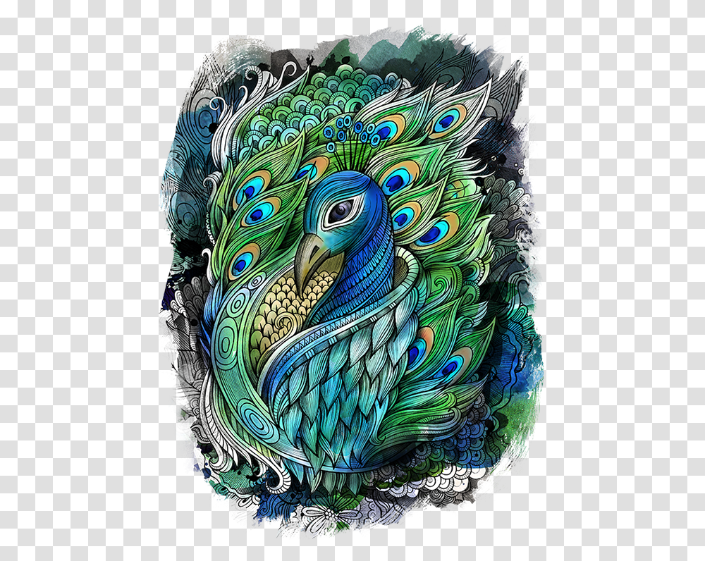 Drawing Peacock Feather, Bird, Animal, Skin, Nature Transparent Png