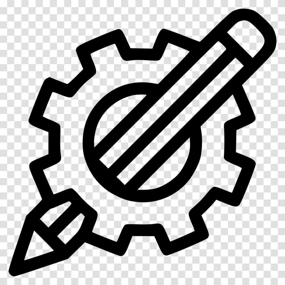 Drawing Pencil Geometry Gear Design Svg Icon, Machine, Lawn Mower, Tool Transparent Png