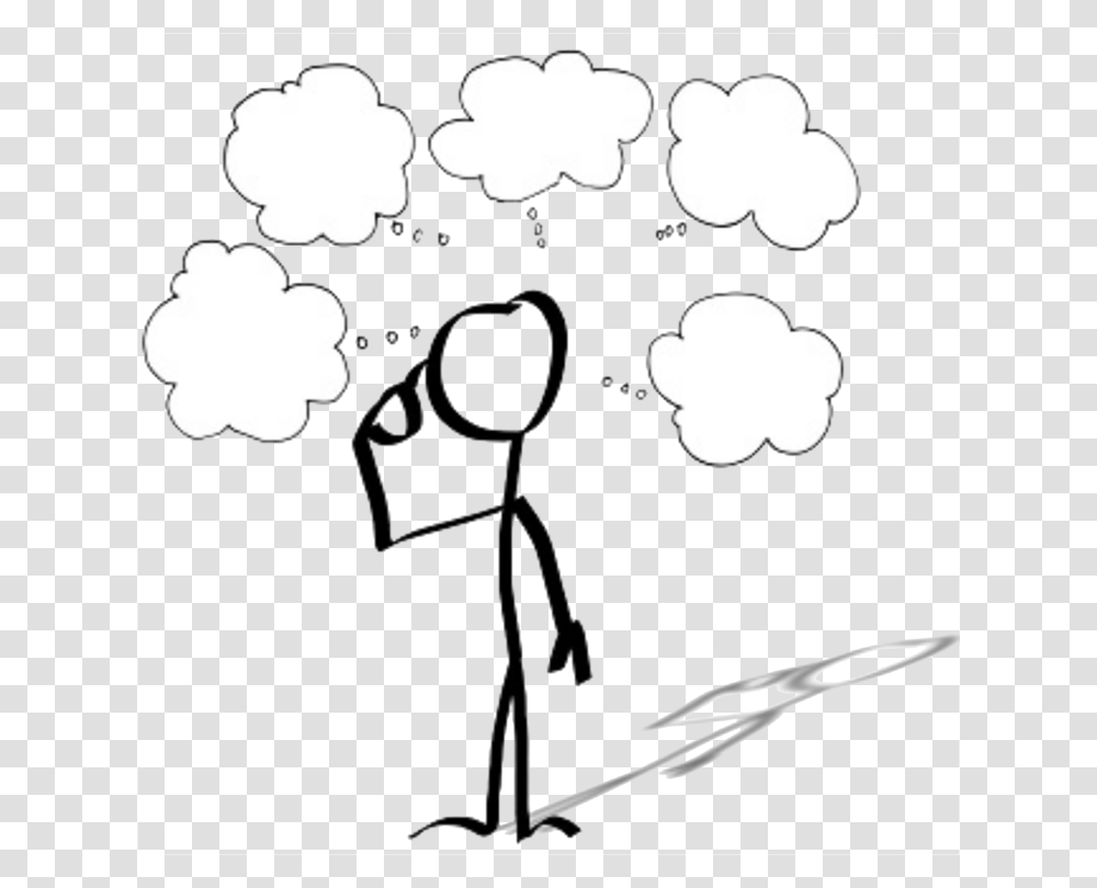Drawing Person Thought Cartoon Stick Figure, Silhouette, Stencil, Face, Cupid Transparent Png