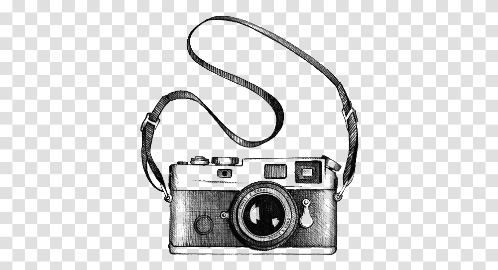 Drawing Photography Clip Art Black And White Camera Drawing, Electronics, Strap, Digital Camera, Wristwatch Transparent Png