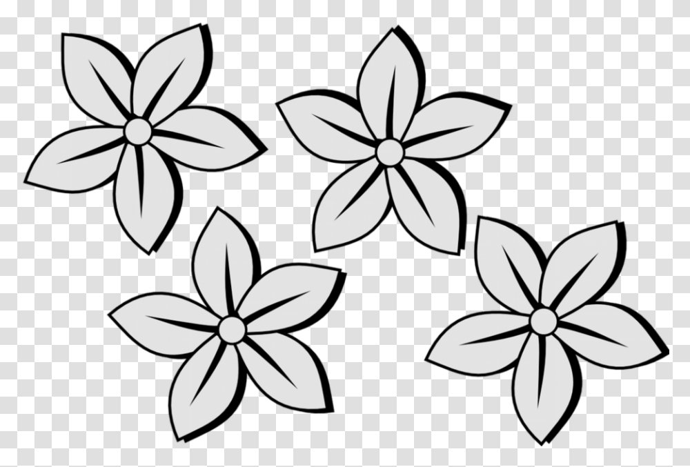Drawing Photos Flower Jasmine Flower Black And White, Floral Design, Pattern Transparent Png