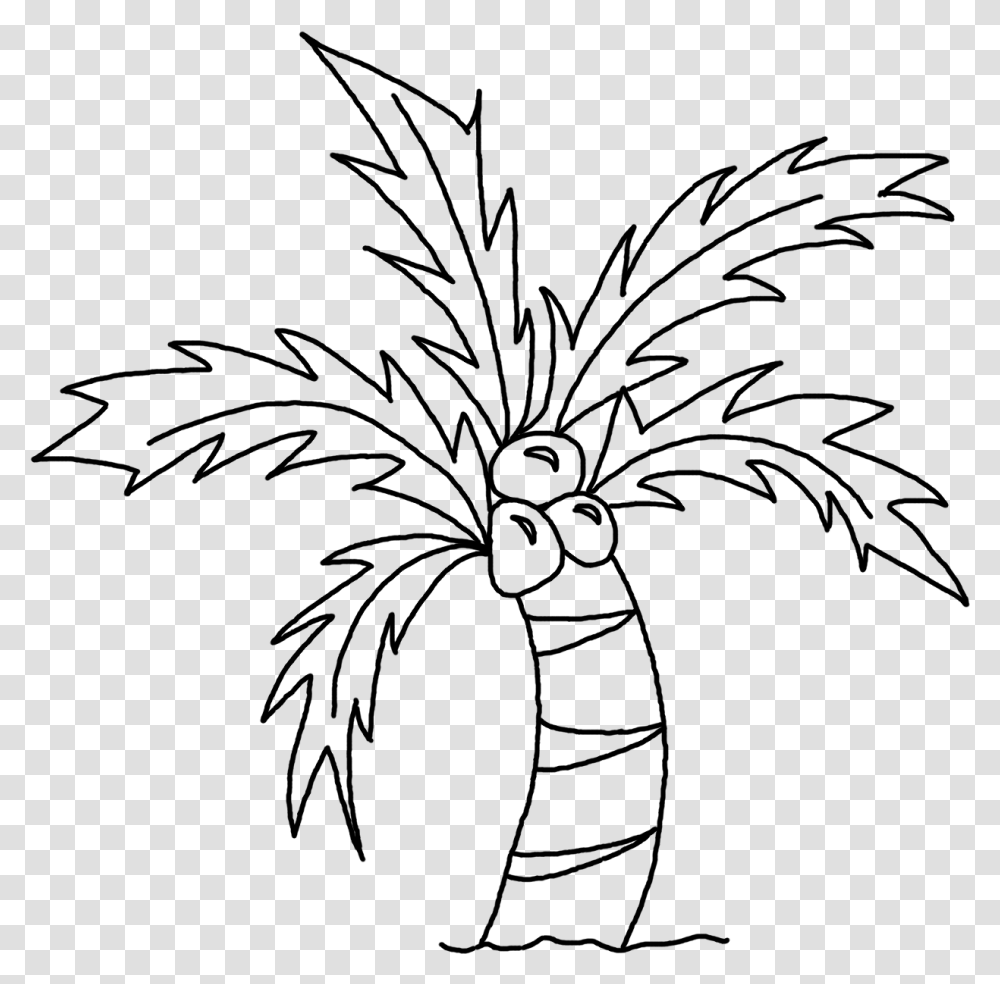 Drawing Picture Of Coconut Tree Easy Drawing Of Coconut Tree, Gray, World Of Warcraft Transparent Png