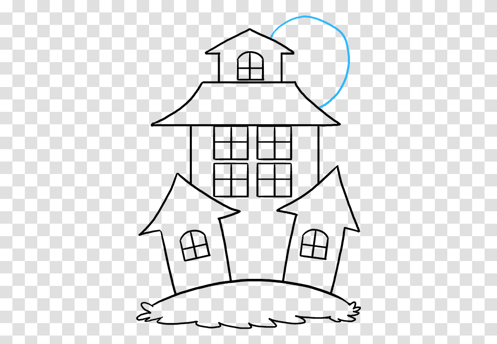 Drawing Place Haunted Easy Haunted House Drawing, Outdoors, Nature, Astronomy, Outer Space Transparent Png