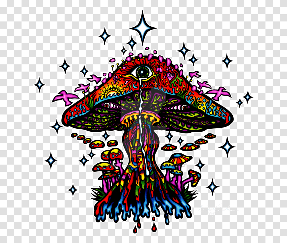 Drawing Shrooms Stoner Clipart Free Psychedelic Images Background, Pattern, Fractal, Ornament Transparent Png