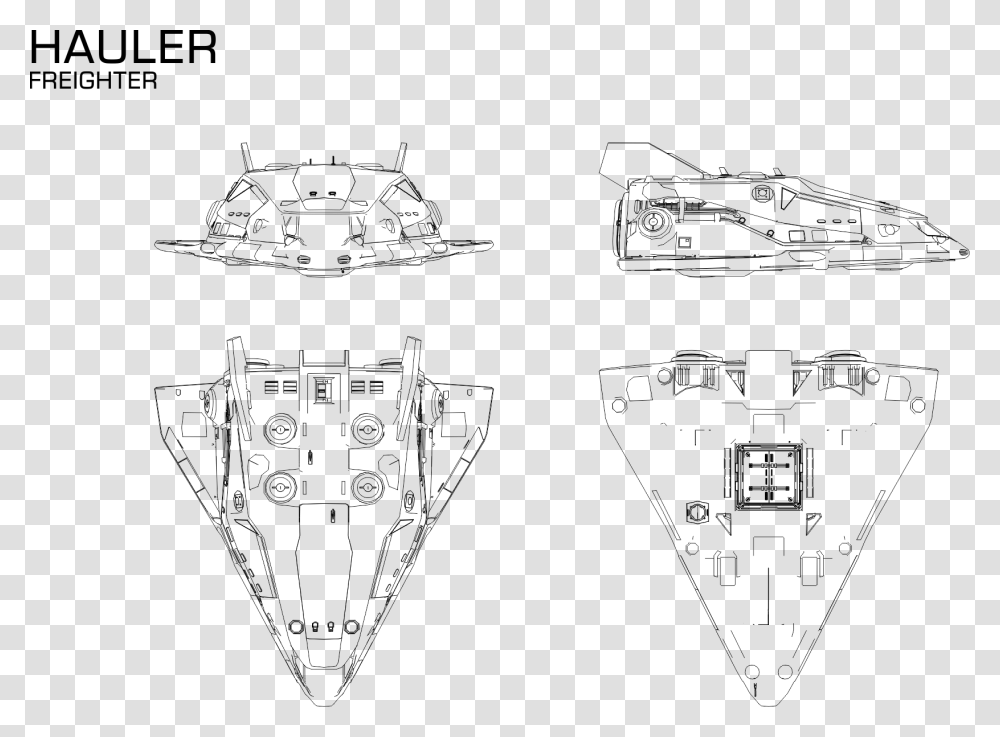 Drawing Spaceships Concept Hauler Elite Dangerous Concept Art, Armor, Plan, Plot, Diagram Transparent Png